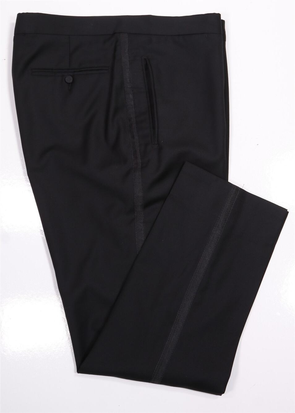 Suitsupply Verona Black Formal Tuxedo Dress Pants Wedding Super 110's Wool 34x28